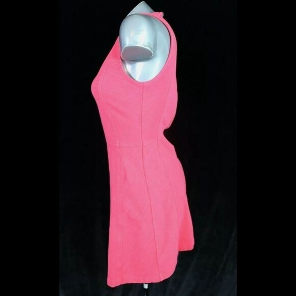 J Crew Womens Knit Princess-Seam Dress Size 6 Sleeveless Fit & Flare Coral Pink - Picture 3 of 9
